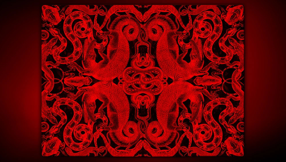 Bestiario Artep rug with red light